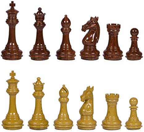 Whittier High Polymer Weighted Chess Pieces with 3.75 Inch King and Extra Queens, Pieces Only, No Board
