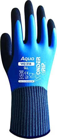 Wonder Grip WG-318 Aqua Waterproof gloves, blue/black, M/8