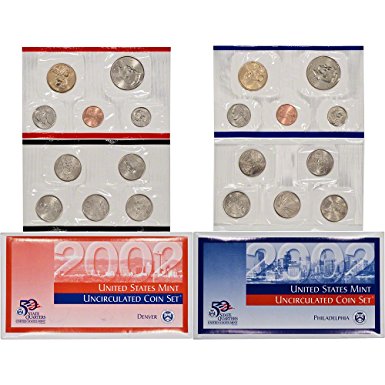 2002 United States Mint Uncirculated Coin Set (U02) in Original Government Packaging