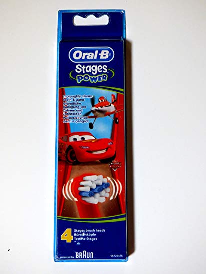 Oral-b Stages Power Cars - Replacement Brush Heads (1 Pack = 4 Pieces) Disney for Kids!