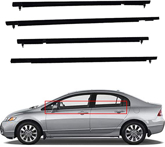 munirater Car Outside Window Moulding Weatherstrip Seal Belt Replacement for 2006-2011 Honda Civic