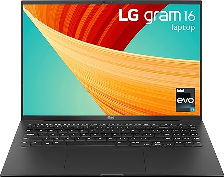 LG gram 16” Lightweight Laptop, Intel 13th Gen Core i7 Evo Platform, Windows 11 Home, 32GB RAM, 2TB SSD, Black