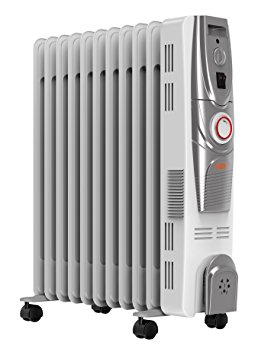 Vax ACH3V101 Power Heat Oil-Filled Radiator, 2500 W, White/Silver Spray