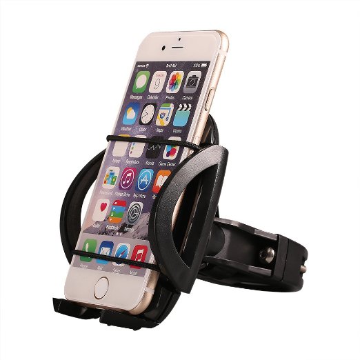Bike Mount, Comsun® Universal Bike Phone Holder Cradle Bicycle Mount for Cell Phone Smartphone Iphone 6s 6 Samsung Galaxy Note 5 360 Degree Rotation Black