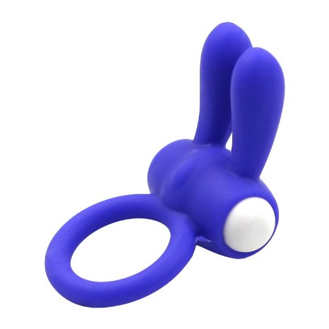 SexyCity Temptation Sex Toy Penis Ring Vibrating Rabbit Cock Ring - Blue