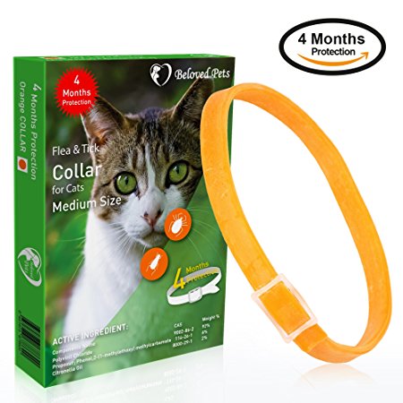 Beloved Pets Flea and tick Collar (100% Safe and effective) - Flea Control Collar for Cats and kittens - Unique formula for quick and long lasting protection for cats
