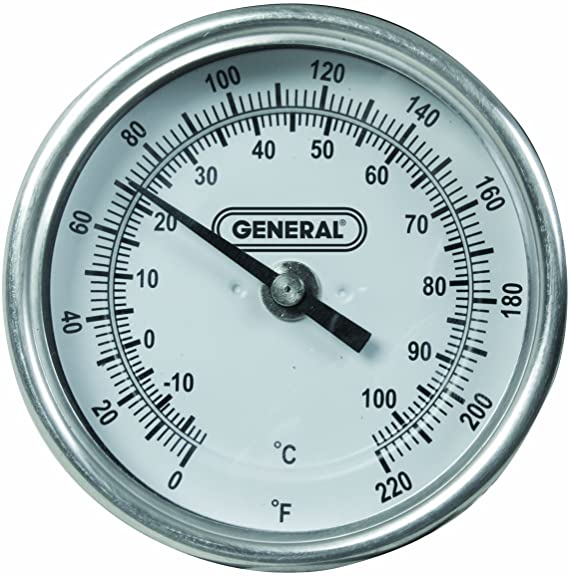 General Tools & Instruments T300-36 36 X 3 Inch Dial Soil Thermometer 0 to 220 Degrees Fahrenheit with 1/2 Inch NPT Fitting