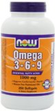 Now Foods Omega 3-6-9 1000 mg 250 Softgels Pack of 2