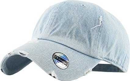 KBETHOS Vintage Washed Distressed Cotton Dad Hat Baseball Cap Adjustable Polo Style