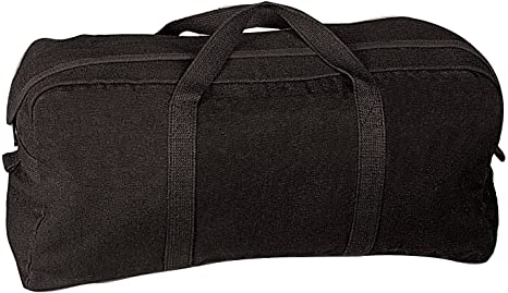 Rothco Canvas Tanker Style Tool Bag (Black, 19” X 9” X 6”)