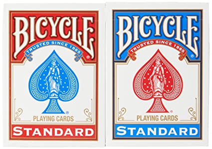 Bicycle Poker Size Standard Index Playing Cards (Blue or Red)