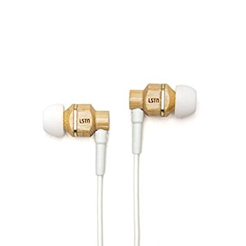 LSTN Avalon Bamboo Wood Noise Isolating Earbuds with In-line Microphone