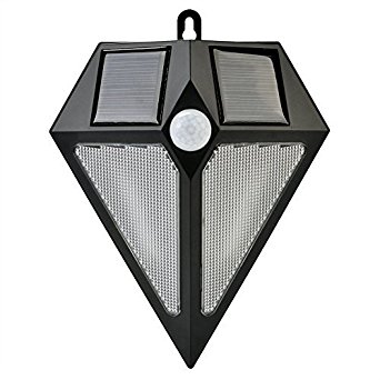 Outdoor Solar Light / Deallink Wireless Diamond-Shaped White LED Lamp with Motion Sensor / Waterproof, Durability / For Patio, Pathway, Driveway, Garden / Black