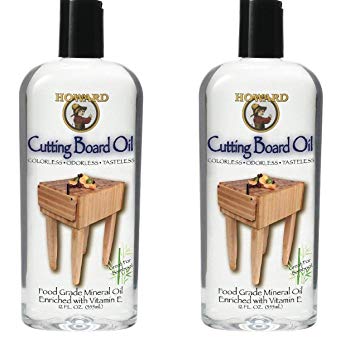 Howard Products BBB012 Butcher Block and Cutting Board Oil, 12-Ounce (2-Pack)