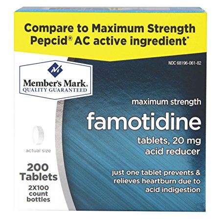 Famotidine 20mg 200 Tablets in 2-100 ct Bottles by Member's Mark