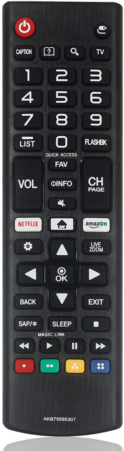 New Remote Control AKB75095307 Replacement for LG Smart TV 43LK5700BUA 49UJ6500 55UJ6520 60UJ6540 65UJ6520 70UJ6520 75UJ6520 Replaced for LG LCD LED HDTV TV Remote Controller with Netflix Amazon