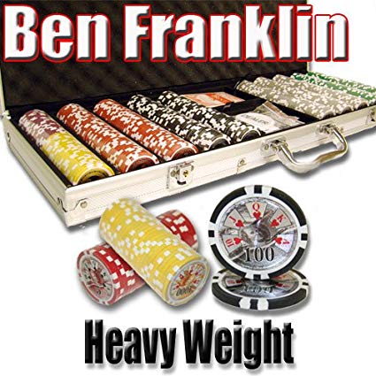 500 Ben Franklin Poker Chip Set. 14 Gram Heavy Weighted Poker Chips.
