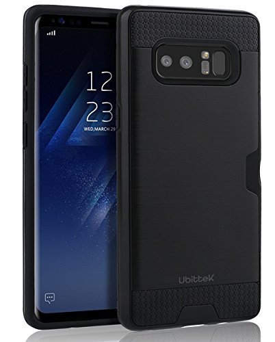 Galaxy Note8 Case, Ubittek Shock Absorbing, Scratch-Resistant Dual Layer Brush Matte Case Cover with Credit Card Holder Slot for Samsung Galaxy Note 8