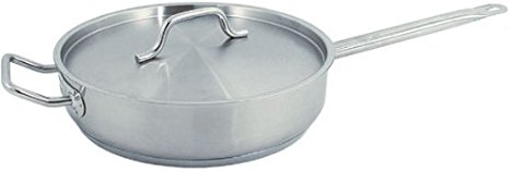 Update International (SSAU-7) 14" Induction Ready Stainless Steel Saute Pan w/Cover