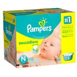 Pampers Swaddlers Diapers Size N Giant Pack 128 Count