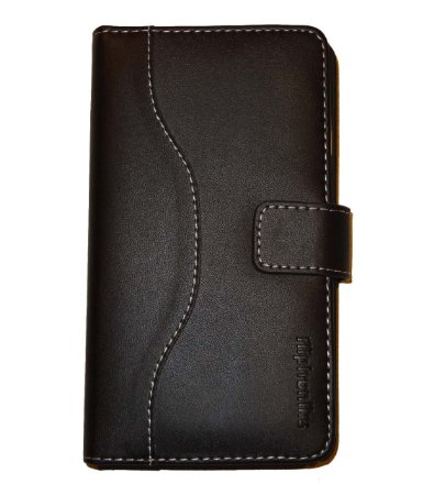 Fliptroniks Galaxy Note 3 Flip Case Real Leather Galaxy Note 3 Wallet Case Black - Premium Real Leather Credit Card ID Holder Galaxy Note 3 Case Wallet