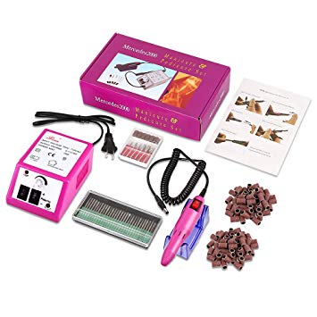 HOTROSE Electric Nail Drill Machine for Acrylic Nails, Electric Nail File Set with Nail Polisher Set for Manicure and Pedicure(Pink)