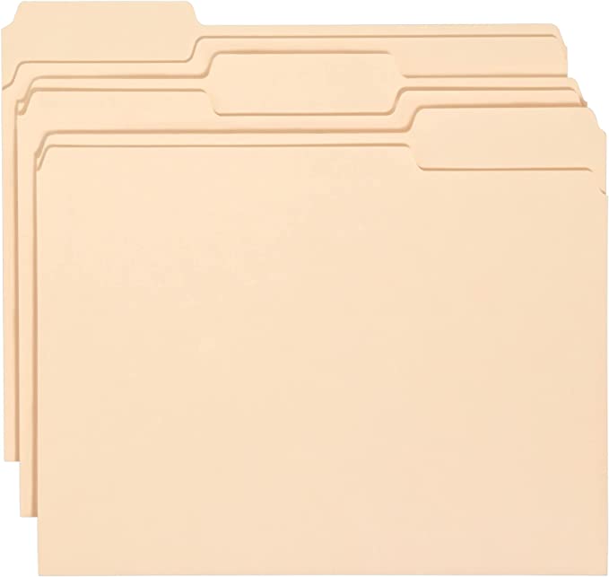 Office Depot Economy File Folders, 1/3 Cut, Letter Size, Manila, Pack Of 150, 172816