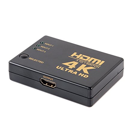 WESTLINK HDMI Switch 3x1 3 Input Port High Speed Switcher Supports 3D 1080p 4K Video HDCP