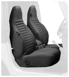 Bestop 29226-15 Black Denim Front High Back Seat Cover Set for 1997-2002 Wrangler TJ (sold as pair)