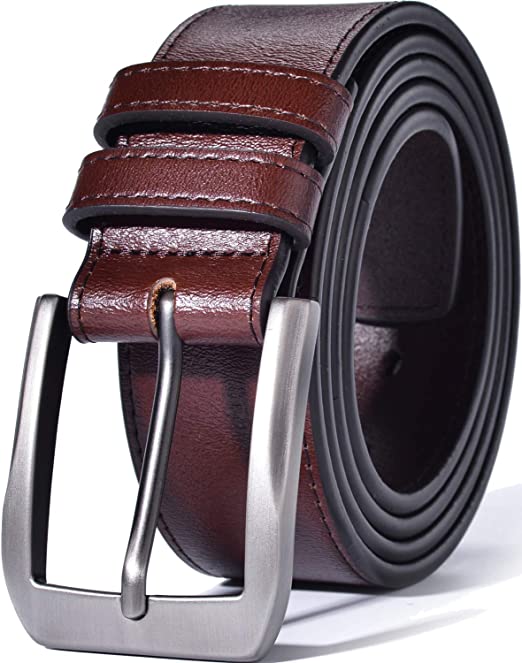 Beltox Fine Men’s Casual Leather Jeans Belts 1 1/2” Wide 4MM Thick Alloy Prong Buckle Work Dress Belt for Men