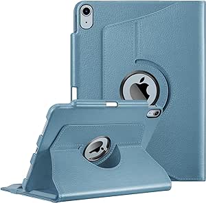 Fintie Rotating Case for iPad Air 11-inch M2 (2024), iPad Air 5th Generation (2022) / Air 4th Gen (2020) 10.9 Inch with Pencil Holder - 360 Degree Rotating Protective Stand Cover, Ocean Blue