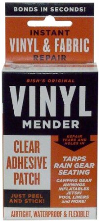 Tear Mender BRT-1 Bish's Original Vinyl Mender Clear Adhesive Patches, 40 Sq. Inches