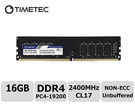 Timetec Hynix IC 16GB DDR4 2400MHz PC4-19200 Non-ECC Unbuffered 1.2V CL16 2Rx8 Dual Rank 288 Pin UDIMM Desktop PC Computer Memory Ram Module Upgrade (16GB)