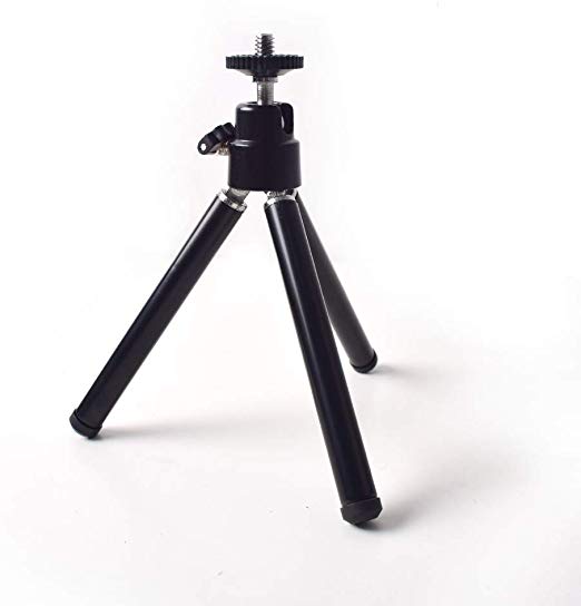 Portable Mini Tripod with Ballhead Tabletop Stand for Mini Projector Compact Cameras DSLRs or Other 1/4" Screws Interface Device