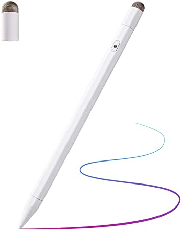 Stylus Pen for iPad with Palm Rejection, Active Pencil with Magnetic for 2018-2020 Apple iPad, iPad (6/7 Gen)/iPad Pro (11/12.9 inch)/iPad Mini Gen 5/iPad Air Gen 3, Rechargeable Stylus, Upgrade white