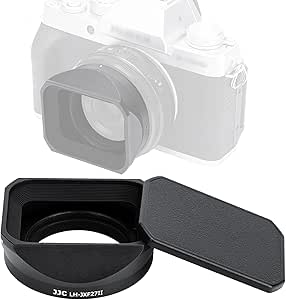 XF 27mm Hood, JJC Metal Square Lens Hood, Aluminum Alloy, Front Cap, Fuji XF 27mm f2.8 R WR Hood, XF27 Hood, Replacs LH-XF27, Compatible with Fujifilm XF 27mm f/2.8 R WR & XF 27mm f/2.8 Lense