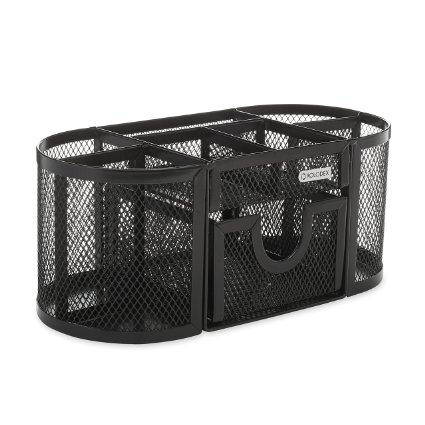 Rolodex Mesh Collection Oval Supply Caddy Black 1746466