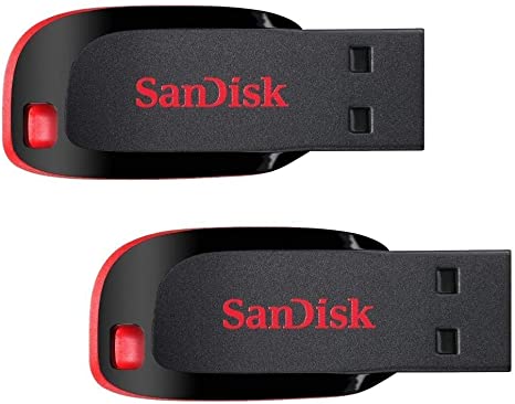 SanDisk Cruzer 32GB (16GB x 2) Cruzer Blade USB 2.0 Flash Drive Jump Drive Pen Drive SDCZ50 - Two Pack