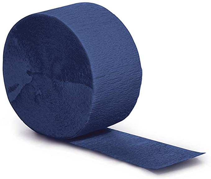 Creative Converting Touch of Color Crepe Paper Streamer Roll, 81-Feet, Navy