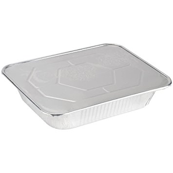 Best Choice Disposable Aluminum pans with lids 10 pack - 9x13 pans with lids, Half size deep.