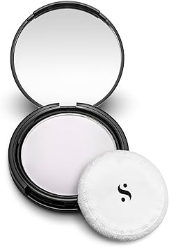 Pressed powder White, pressed powder full cover foundation including mirror and puff applicator