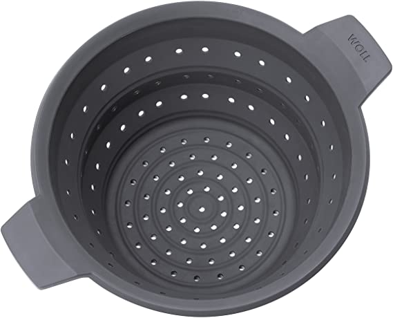 Woll Concept Plus Multi-Function Collapsible Silicone Steamer & Colander Insert, 11", Gray