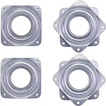 Tatuo 4 Pieces 3 inch Square Lazy Susan Turntable Bearings Rotating Bearing Plate with 150 Pound Capacity, 5/16 Inch Thick