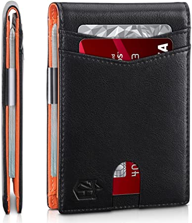 Zitahli Mens Slim Wallet Larger Capacity with 12 Slots RFID Blocking Minimalist Bifold Front Pocket Wallet for Men with ID Window