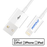 Mpow Apple MFI Certified 8-Pin Lightning to USB Cable Cord 33 Feet 1 Meters for Apple iPhone 6 2014  iPhone 6S 2015 and Other iPhone Devices--White