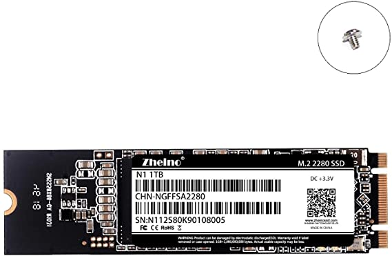 Zheino SSD M.2 2280 1TB NGFF SATA III 6gb/s Internal 3D Nand Solid State Drive for Ultrabooks and Tablets