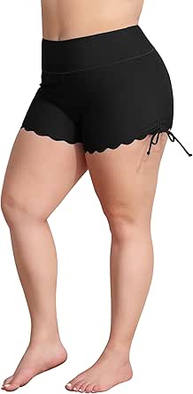 ATTRACO Womens Plus Size Swim Shorts High Waisted Swimsuit Shorts Boyleg Swim Bottoms