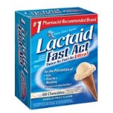 Johnson and johnson lactaid fast act lactase enzyme supplement chewable tablets - 60 ea