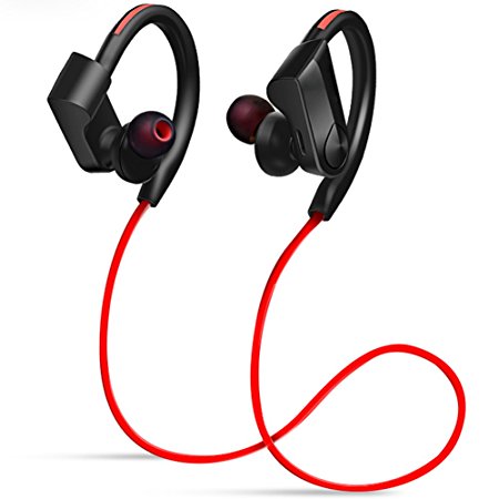 Gaosa Sports Bluetooth Earbuds V4.0 Superior Sound/Sweatproof/Noise Canceling/Comfortable and Secure Fit/Long Lasting Playtime/Microphone for Sports GYM