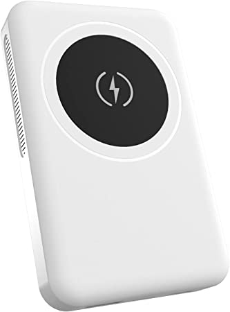 NYZ Magnetic Wirless Portable Charger Power Bank USB-C with Large-Capacity 10000mAh Wireless Fast Charging 20W PD External Battery Pack Compatible with Smartphone and iPhone 12 Serie(White)